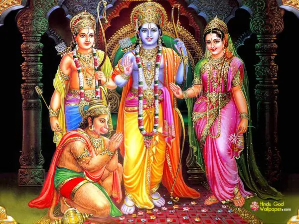 Lord Rama, Sita, Laxman and Hanuman