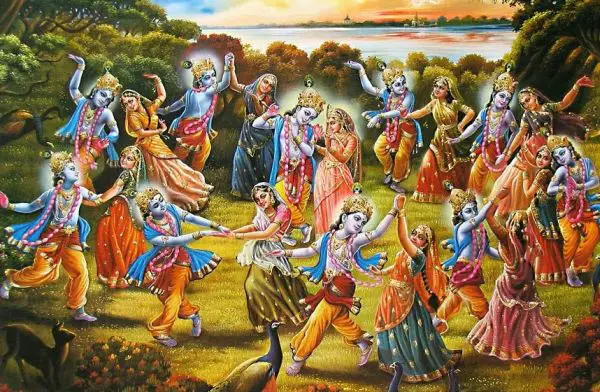 Lord Krishna performing Raas Lila