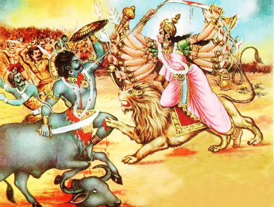 battle between Goddess Durga and Mahishasura
